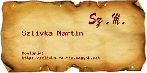 Szlivka Martin névjegykártya